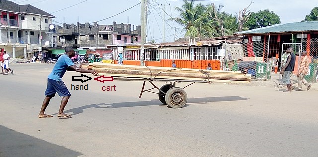pushing cart